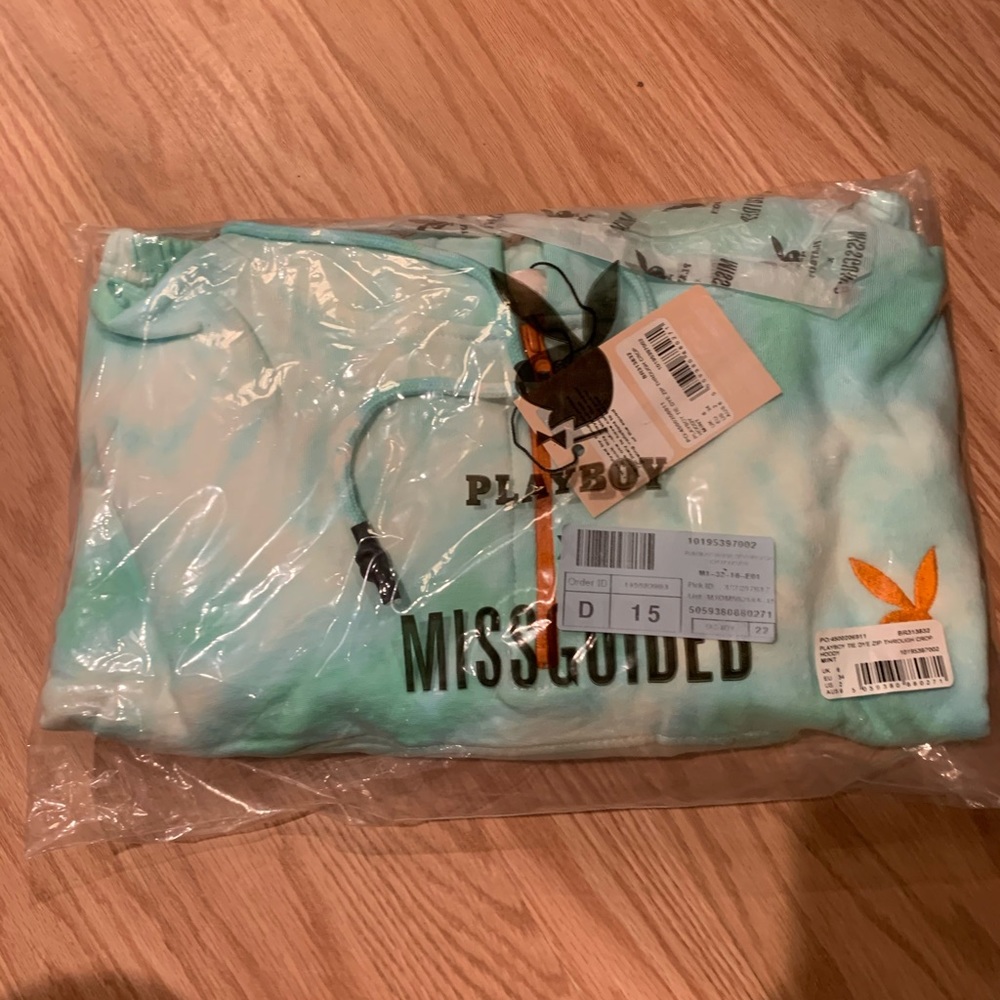brand new playboy x missguided cropped sweatshirt